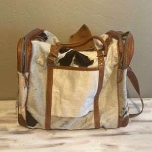 Myra Large Cowhide Duffle Bag - genuine